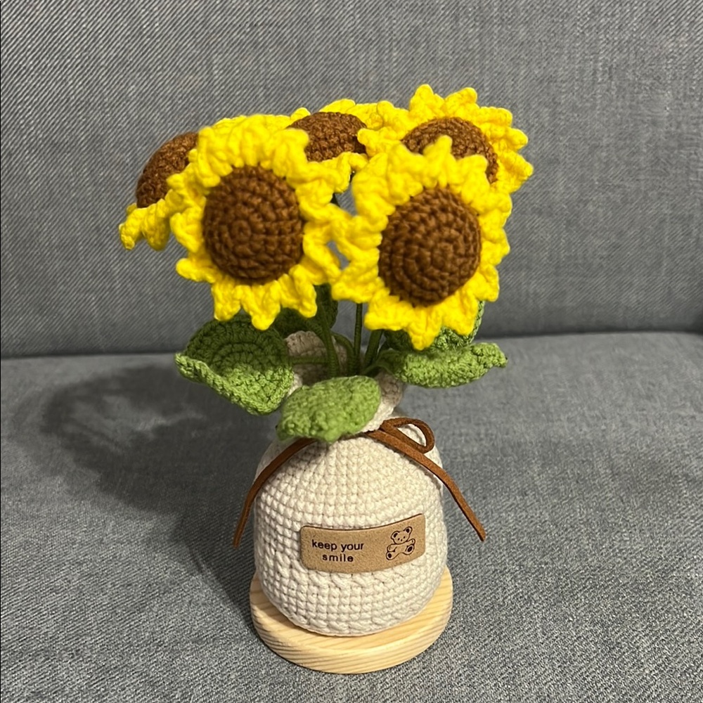 Crocheted Sunflower Bouquet Handmade